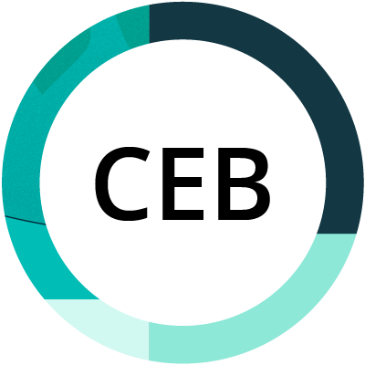 Blue and green circle graphic with CEB letters inside