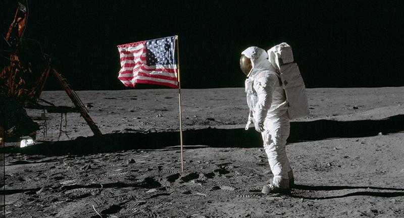 Buzz Aldrin on the moon