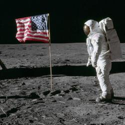 Buzz Aldrin on the moon