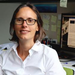 Deceased Alumna Professor Katharina Gaus in her office (Credit@University of New South Wales, Sydney) 